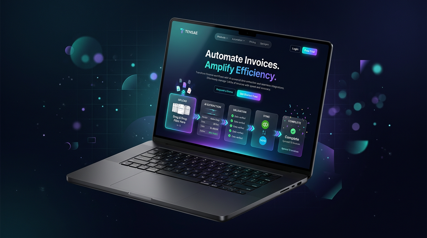 Tensae invoice automation hero laptop